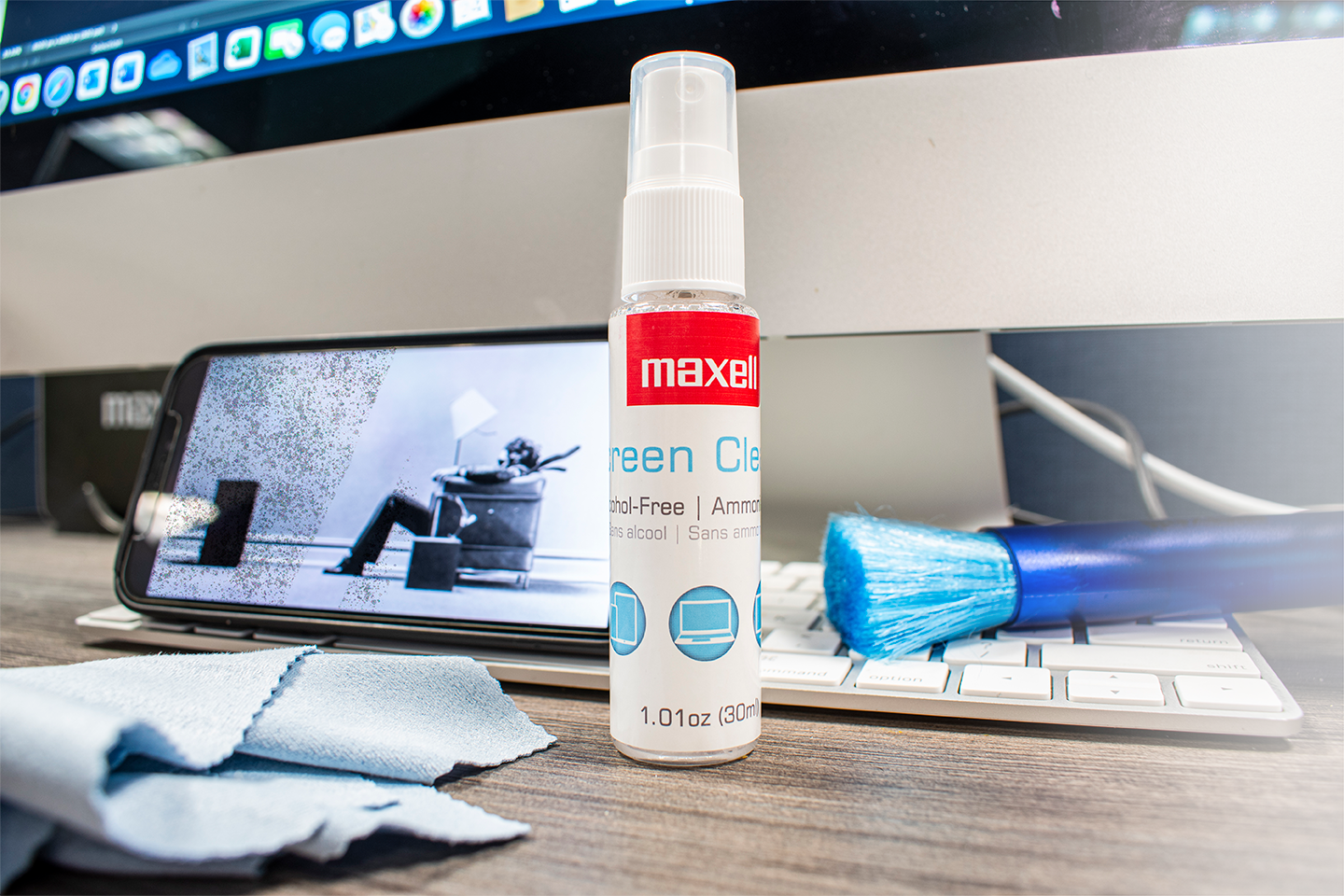 Screen Cleaner Spray and Keyboard Cleaning Brush